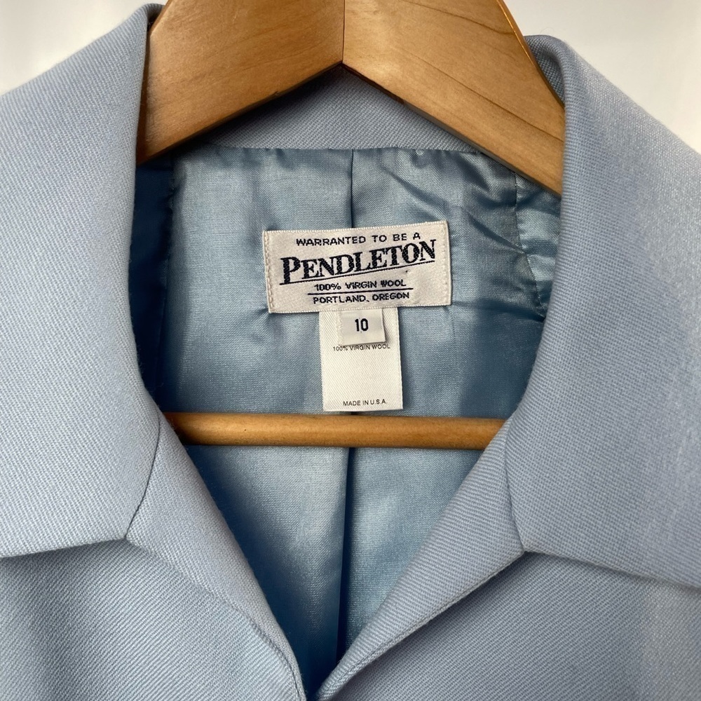 Pendleton Virgin Wool Button Jacket in Blue Size 10 - Picture 2 of 5